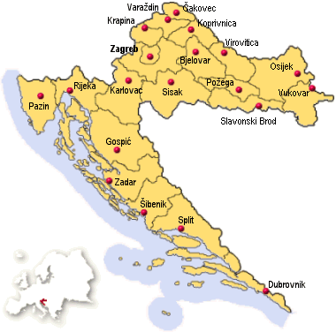 Map of Croatia
