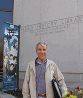 Joe Esterreicher at Family History Library