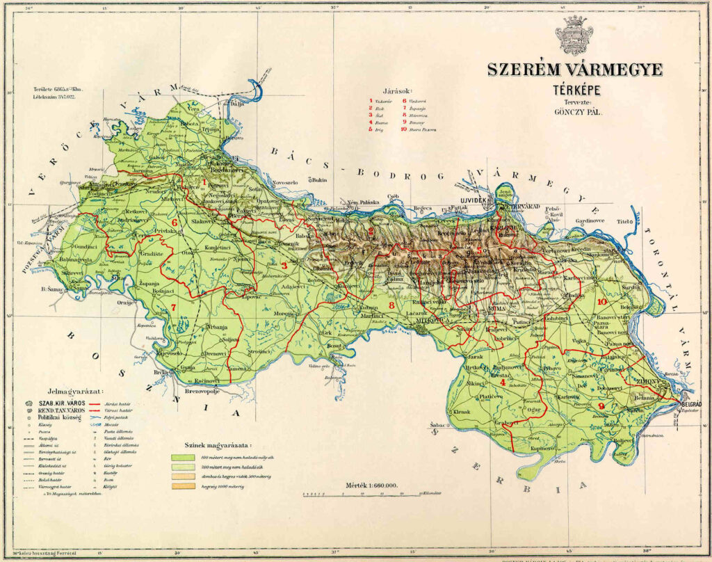 Map of Szerem County
