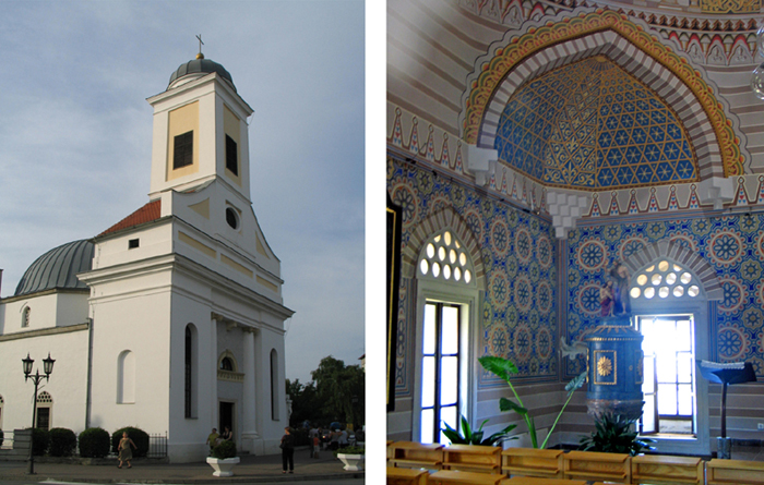 2photos djakovo parish church outside and inside 