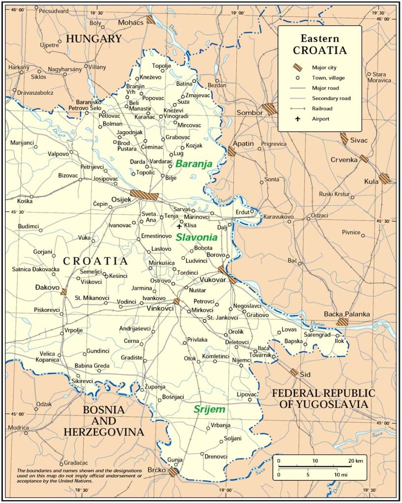 Map of Eastern Slavonia